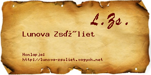 Lunova Zsüliet névjegykártya